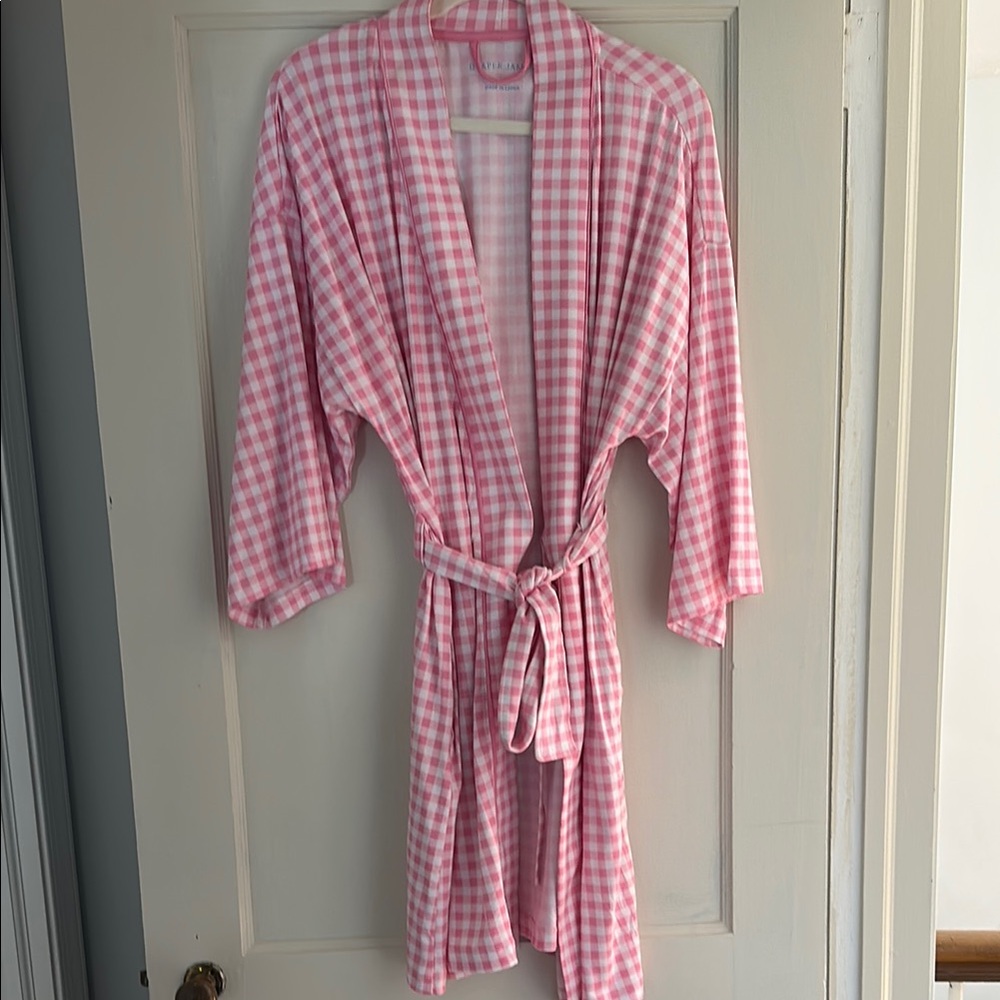 Draper James Pink Checkered Robe